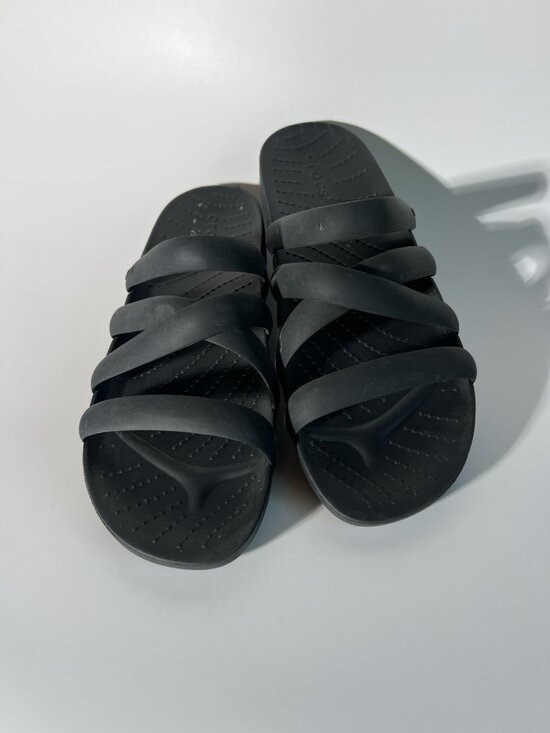 CROCS Shoes - CROCS Patricia Black Sandal Flip Flop Womens Size 8 Comfy Travel Beach